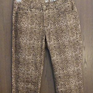 NY&Co Ladies Leopard Print Skinny Jeans 8 Long